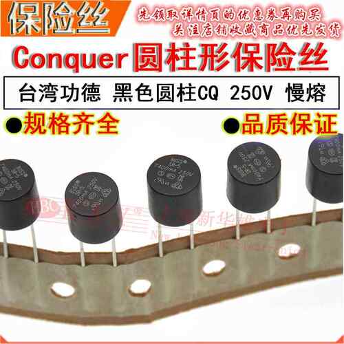 黑色圆柱保险丝管 T315MA 400MA 500MA 800MA 1A 1.25A 1.6A/250V