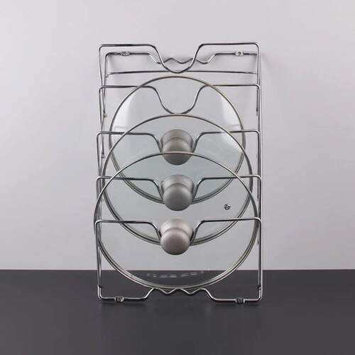 Silver multifunctional wall mounted pot lid rack多功能锅盖架