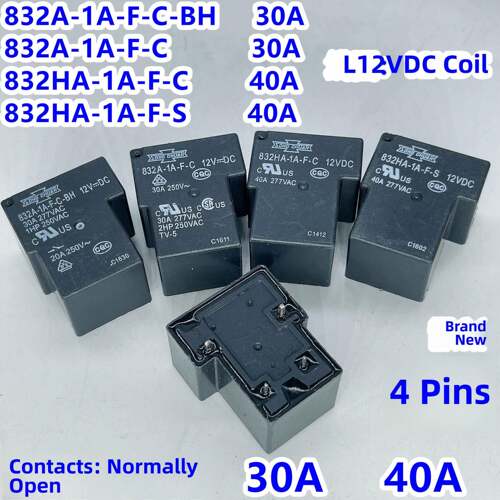 T90松川832A-1A-F-C-BH 832HA-1A-F-C 30A 40A 12VDC 832A-1A-F-C