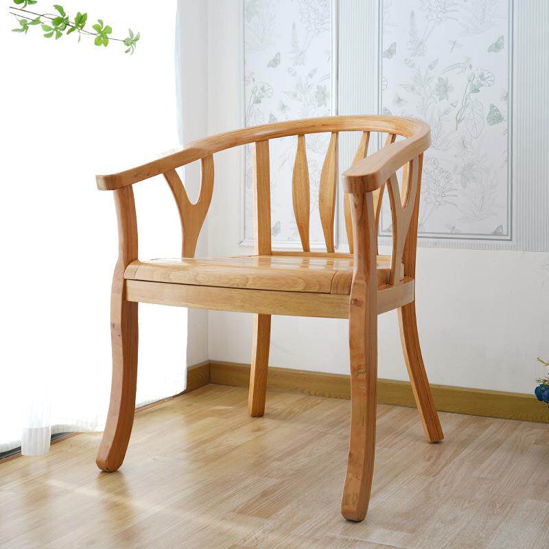 原木色围椅中式全实木椅子洽谈接待椅子矮靠背扶手椅接待洽谈椅