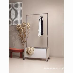 中古风可移动挂衣架卧室收纳用新不锈钢落家式 落地 地衣帽904架款