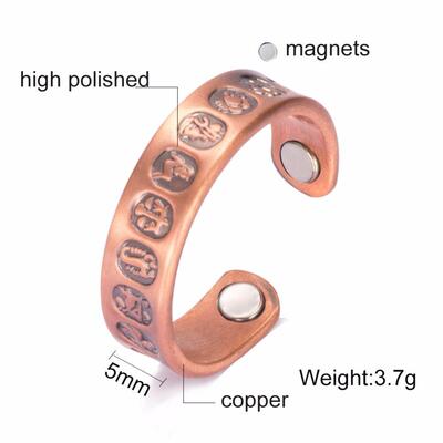 Adjustable Copper Ring Men Vintage 12 Constellation Health M