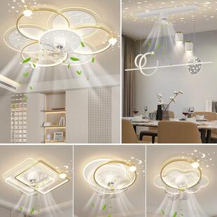 风扇吸顶灯2025新款 简约现代星空客厅灯广东中山轻奢吊扇灯具套餐