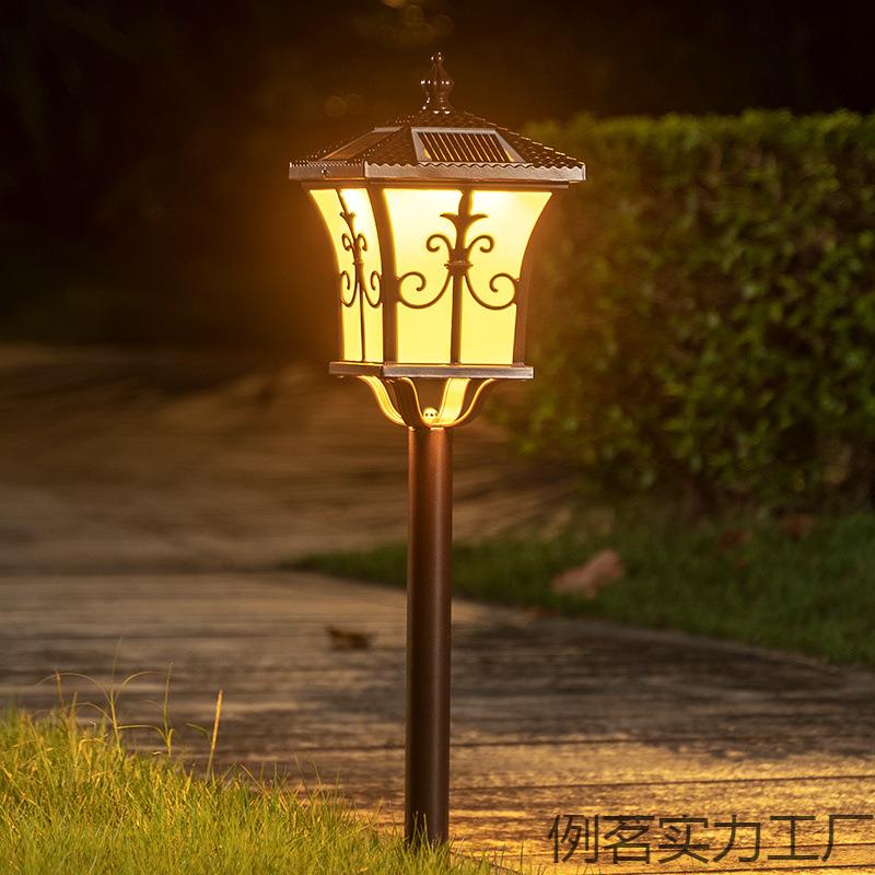 太阳能插地草坪灯草地灯落地灯户外防水室外庭院灯新中式古典窗花