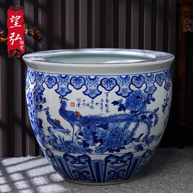 景德镇陶瓷大缸陶瓷鱼缸陶瓷水缸庭院风水缸大口径陶瓷鱼缸陶瓷缸