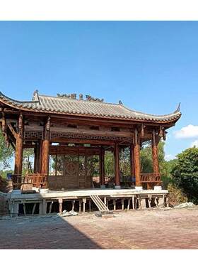 乡村建设户外古建防腐木木质葡萄架廊架农庄休闲长廊实木田园