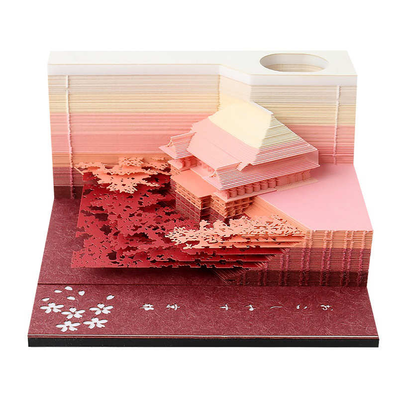 清水寺3d立体便签本日历纸雕定制创意手撕便利贴高颜值伴手礼摆件