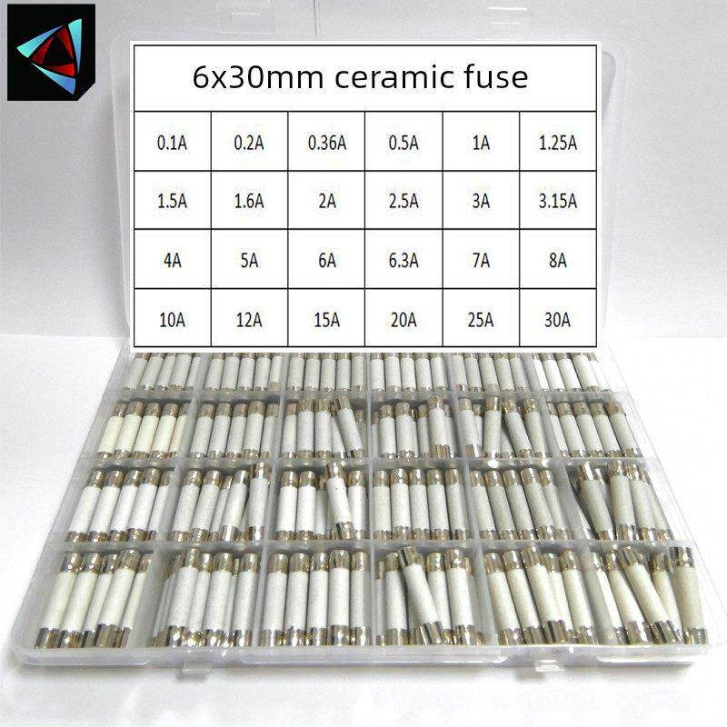 陶瓷保险管丝 240个盒装 6x30mm 0.1A~30A 24种混装熔断器套装