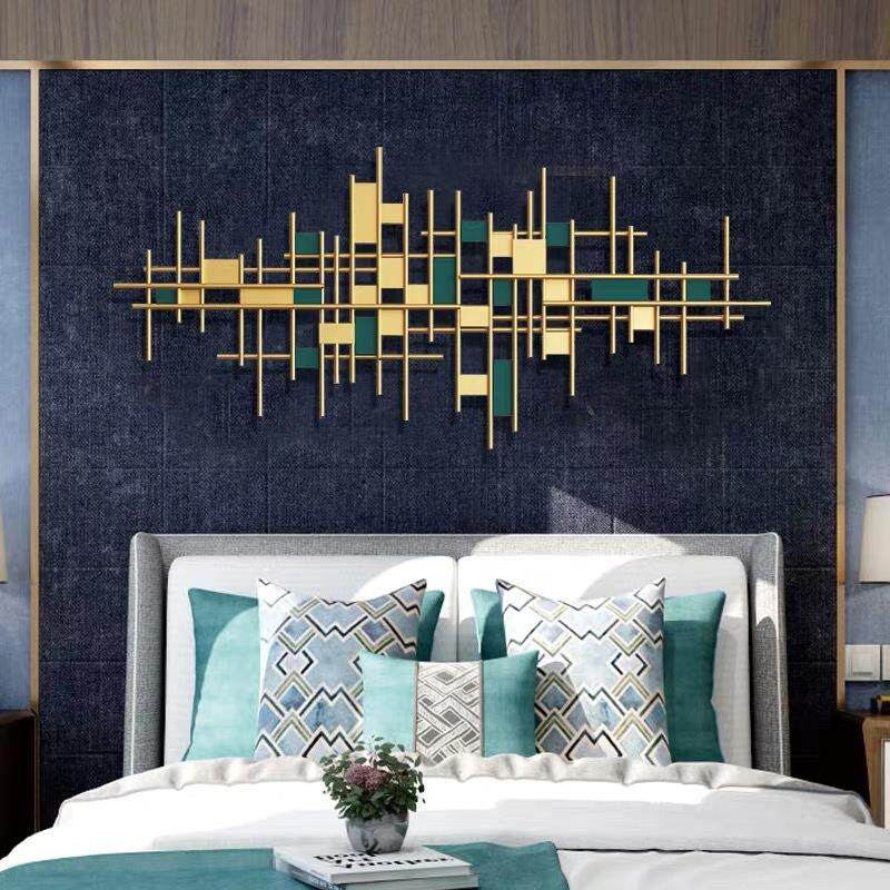 现代简约壁挂客厅软装墙面装饰挂件办公室几何立体铁艺背景墙壁饰