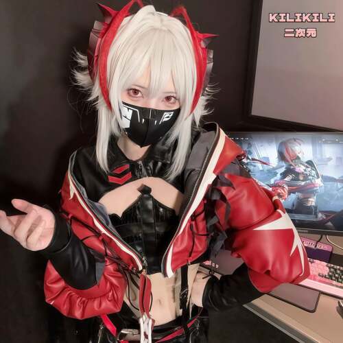三角洲行动明日方舟cos服维什戴尔W麦晓雯红皮五周年cosplay服装