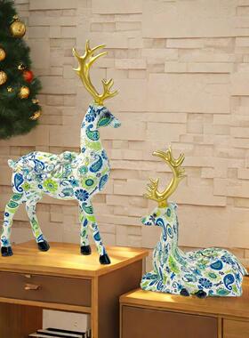 树脂工艺品鹿摆件家居客厅装饰品创意开业新人结婚送礼品麋鹿