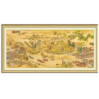 康熙南巡图十字绣2022新款线绣客厅大气古典山水风景名画中格古绢