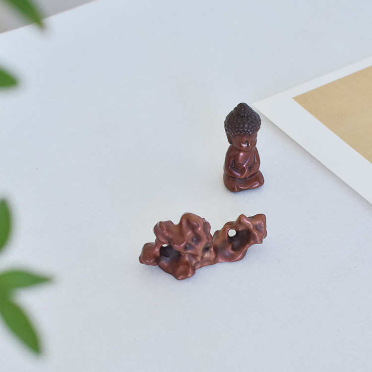 本曦黄铜小如来镇纸迷你可爱小沙弥小和尚摆件禅意文房书法铜纸压