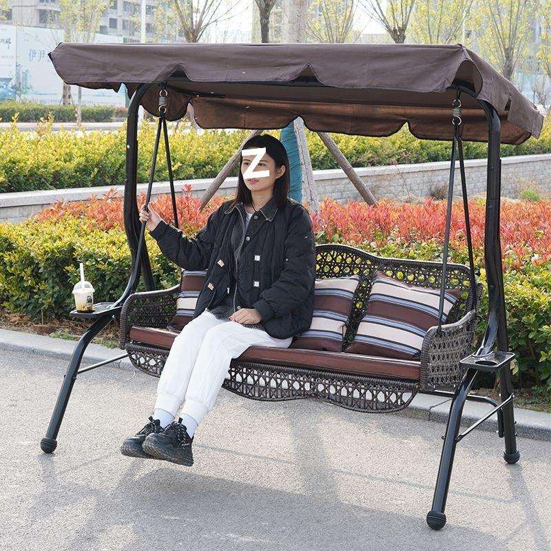 双人庭院花园室外家用秋千吊椅户外别墅铁艺花园阳台庭院摇椅吊篮