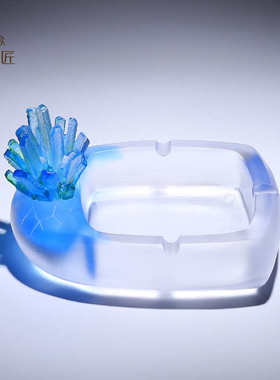 古法琉璃烟灰缸设计感高端大气上档次客厅办公室桌面家居装饰摆件