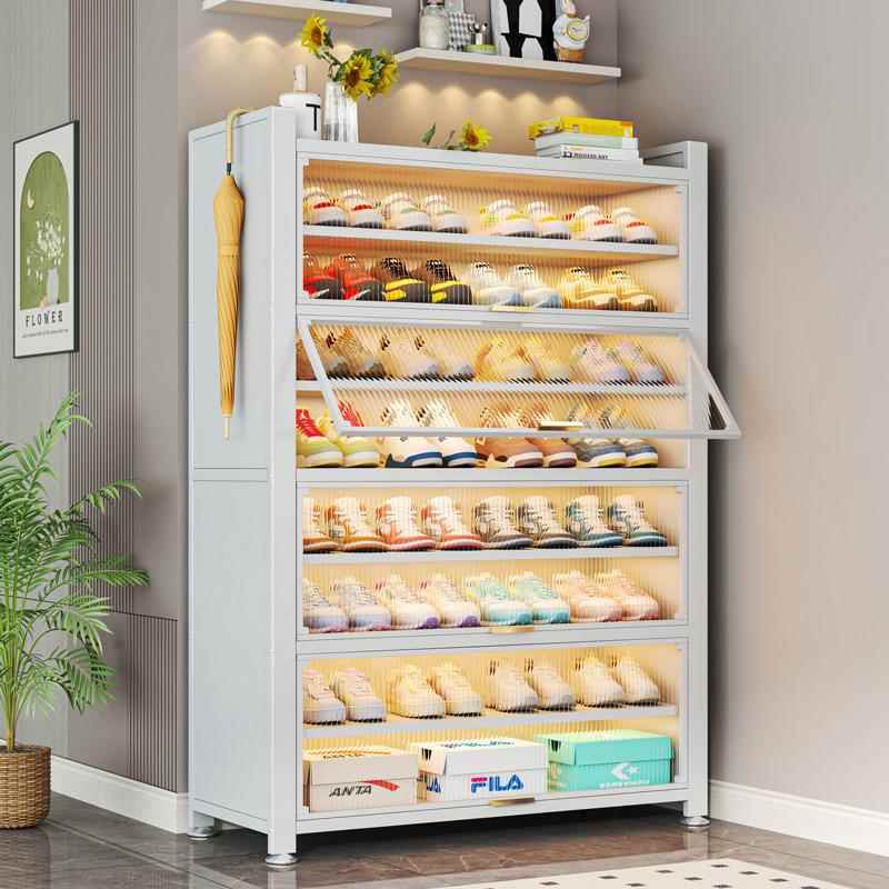 钢制鞋柜家用入户玄关收纳柜防尘大容量多层置物鞋架上翻门储物柜
