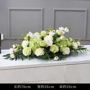 长条会议桌摆花会议室桌面摆花假花仿真花摆设签约桌花讲台花装饰