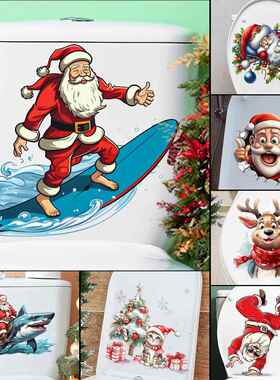 Christmas-themed wall decals for the bathroom卫生间圣诞节装