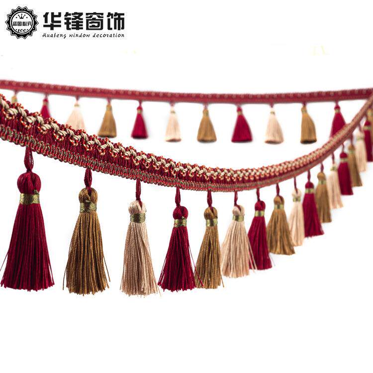 8.花5cm高品质窗帘花边窗帘窗幔流23039苏吊穗饰加边密三色装吊球