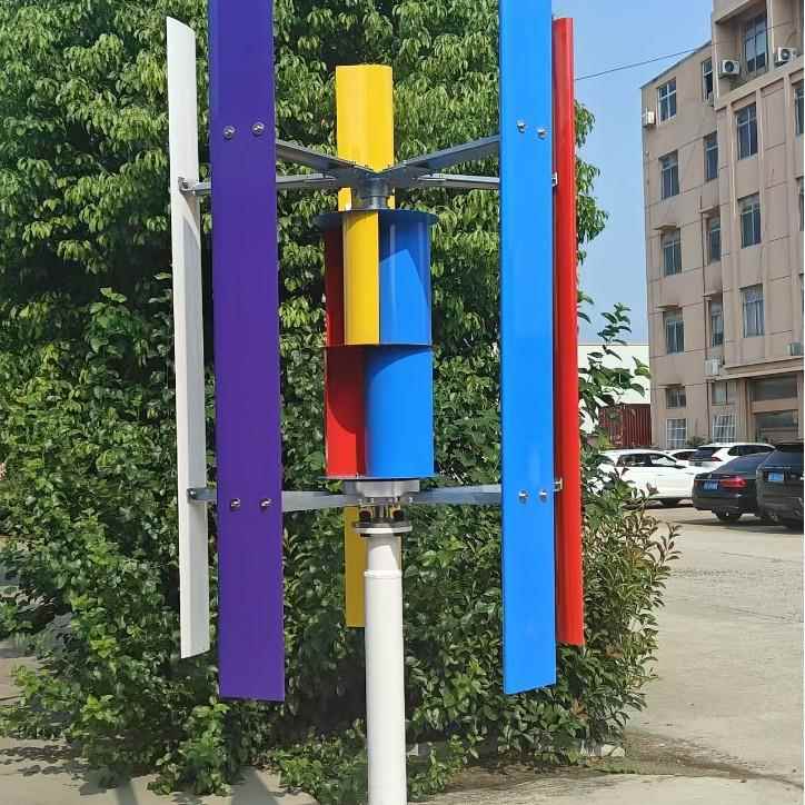 垂直轴HQ型风力发电机风光互补太阳能路灯工程监控新能源微风启动