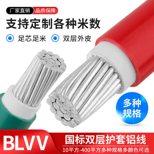 国标双皮铝线BLVV10 16 25 35 50 70 95 120 240平方双胶铝线电线