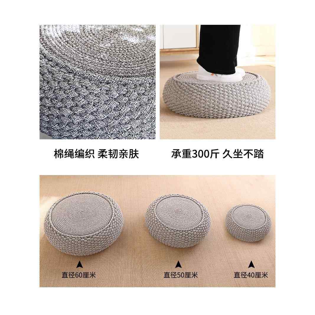 日式蒲子团榻榻坐垫懒人米坐墩加厚茶室阳台打WB001坐禅垫子绳编