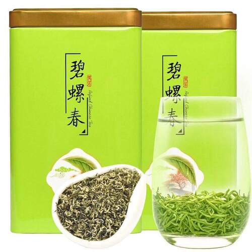 明前茶碧螺春 新茶 炒青绿茶茶叶散装罐装500克配手提袋