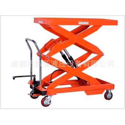 300KG液压平台车，移动式脚踩升降平台车，模具装卸平台升高1.5米