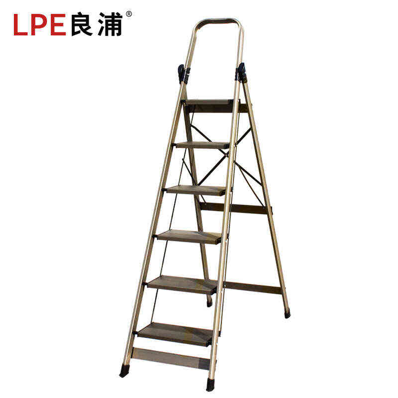 良浦梯子人字梯梯子家用铝合金梯子折叠梯家用梯6步2米H7-3