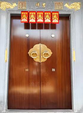 别墅实木大门双门中式彷古大门庭院木门老式农村自建房入户大门