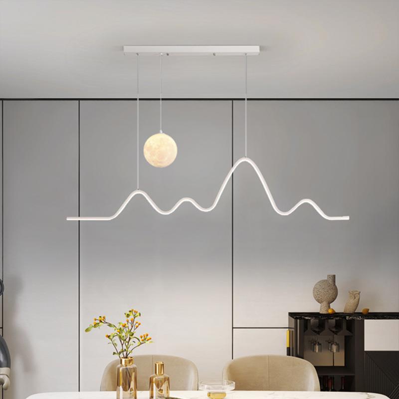 现厅吊灯轻餐奢饭厅餐月桌吧台灯具大气代简约937球灯极简长条餐