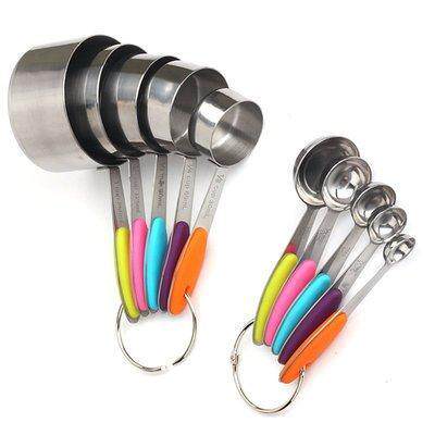 彩色烘焙量勺量杯勺子奶粉勺子10件套 Measuring Cups Spoon