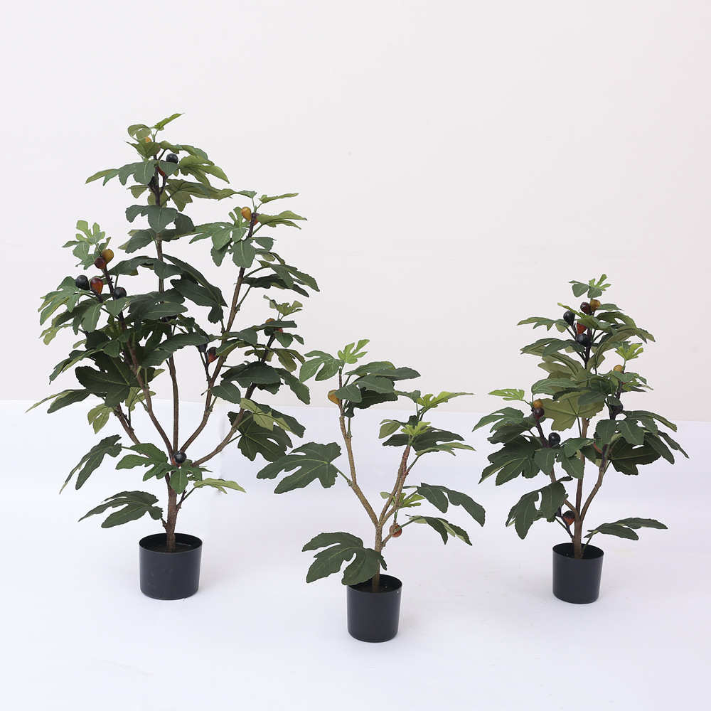 仿真无花果树盆栽仿真树人造植物仿真绿植室内假绿植商场装饰摆件