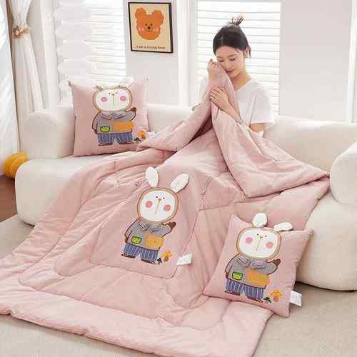 全棉抱枕JD-guben被两宿舍午睡毯可机洗二一抱用枕被子车载垫靠沙