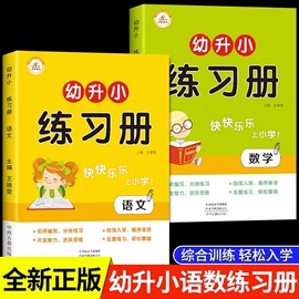 幼升小衔接练习册全套学前班教材测试卷语文数学练习题入学准备拼音拼读专项幼儿园大班，一日一练每日幼小斜街凑十法借十法一年级