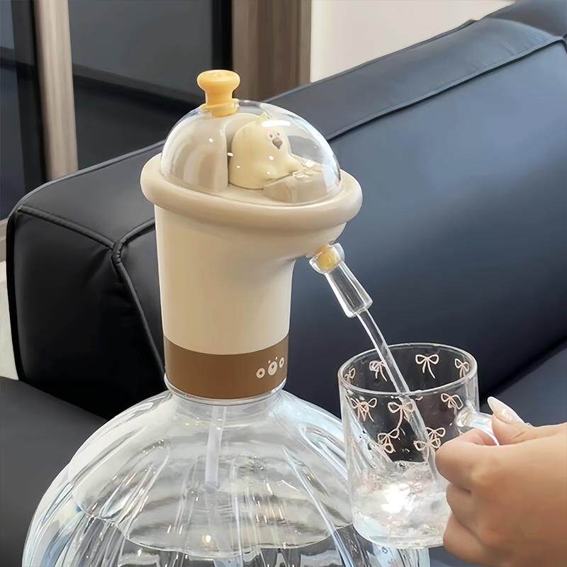 太空灰熊桶装水电动抽水器自动出水神器水量大老人小孩家用办公室