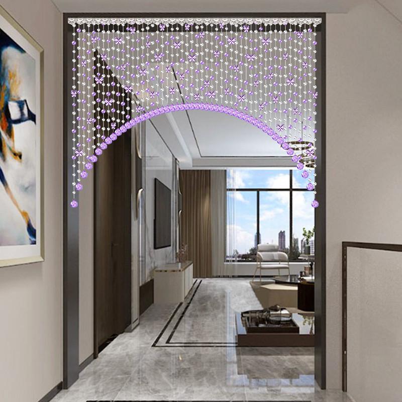 水晶蝴蝶卧室卫生间过道隔断门帘免新品帘子遮挡客厅珠帘家用打孔