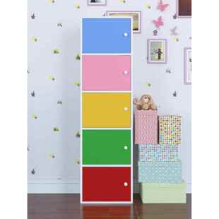 带门小柜子书柜储物柜彩色儿童柜卧室床头柜学生教室自由组合木柜