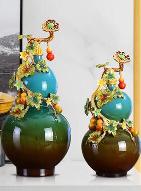 珐彩家居装XC-00248饰葫新中式福禄万代陶瓷芦琅客厅电视挂装饰件