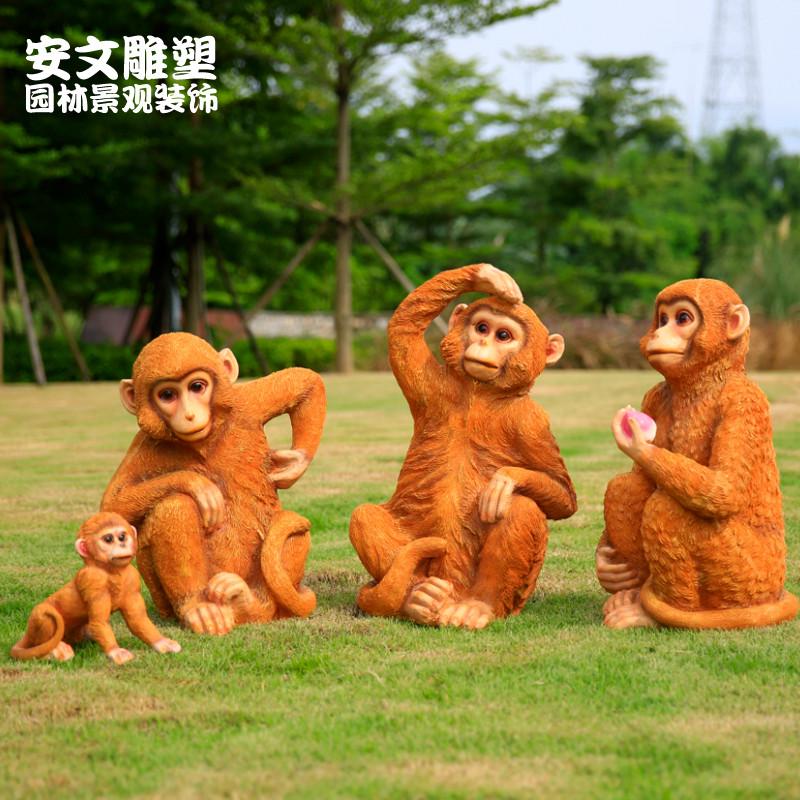金丝猴子玻璃钢雕塑仿真动物雕塑花园摆件户外假山别墅树脂工艺品