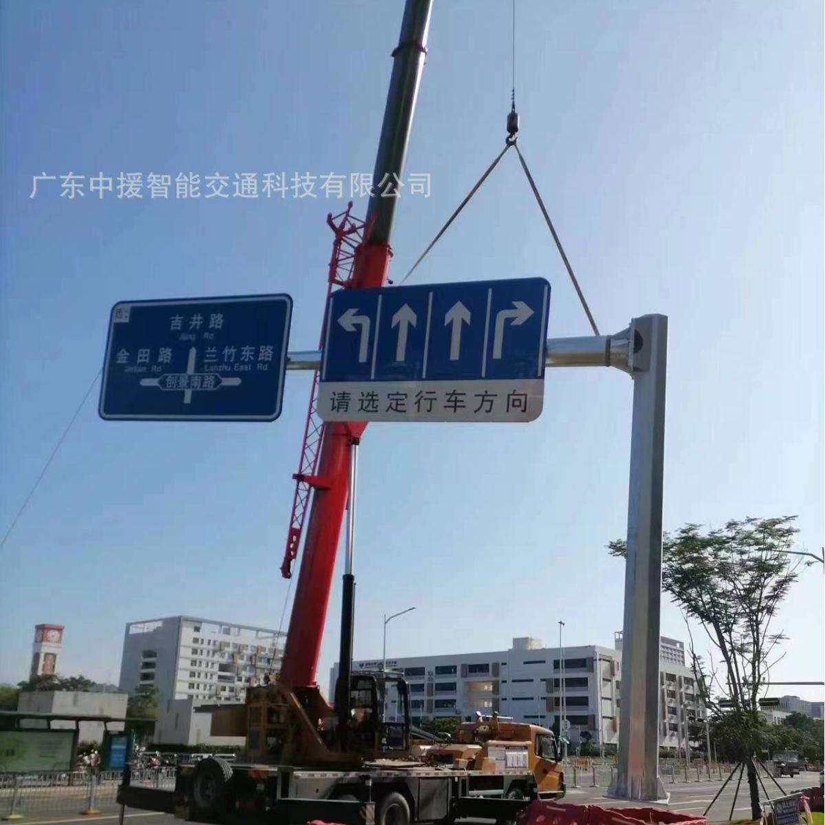 广州工厂 交通立杆制造商 6米横臂八角杆 可定F杆L杆八角杆