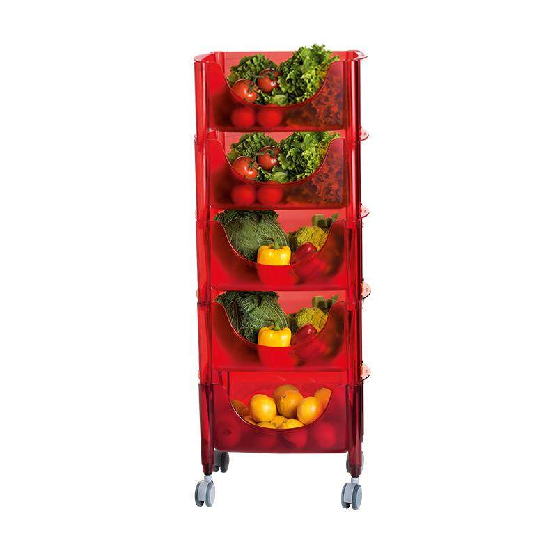 正品利小推车 意大利guziz纳in厨房快多层带轮果蔬收架子整理筐置