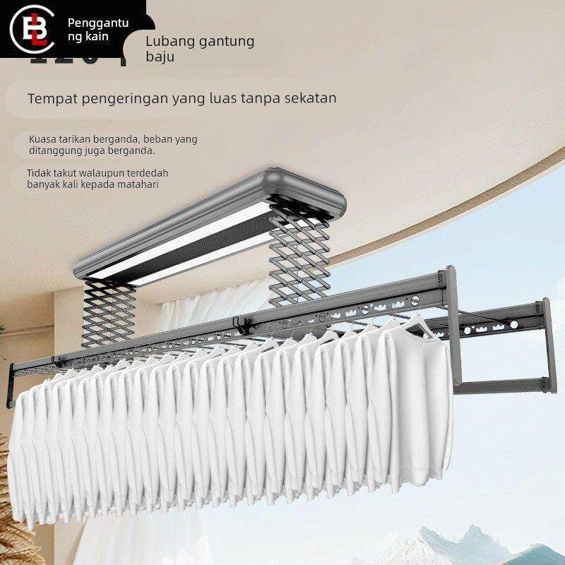 晾霸2.7米固定杆电动晾衣架烘干智能遥控升降家用阳台加长直杆不