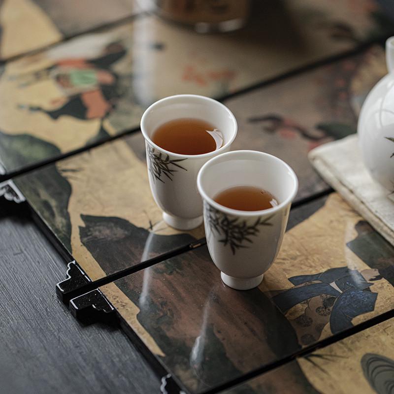 宜室茶话茶空间茶桌小屏风摆件中国风复古茶台漆器摆件茶道配件