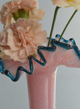 美人鱼琉璃花瓶复古艺术玻璃水养客厅干花插花器北欧家居装饰摆件