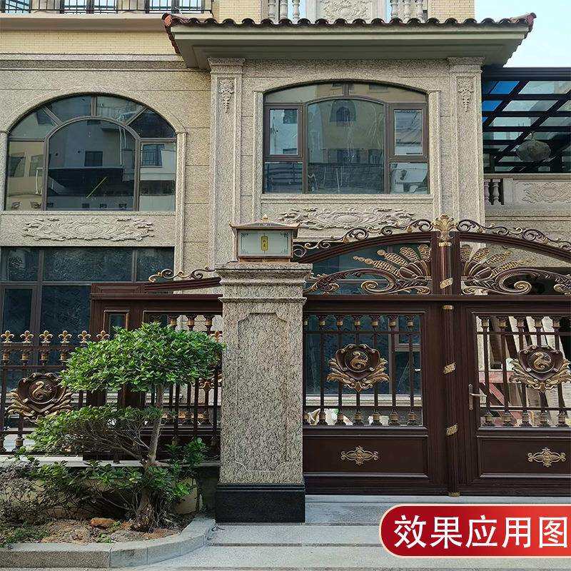 巴西金麻天然花岗岩石材外墙幕墙干挂地面柱子线条别墅楼梯加工