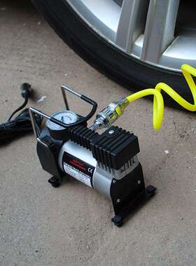 汽车充气泵150PSI转子款车用轮胎打气泵 12V车载工具箱单缸气泵