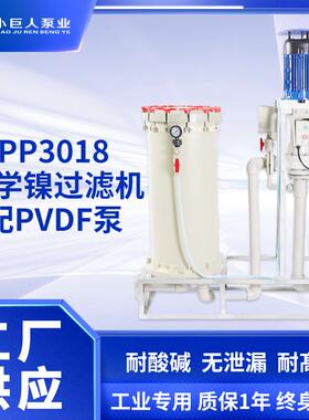 定制PP3018化学镍过滤机配PVDF泵高精度耐酸碱过滤设备液体过滤机