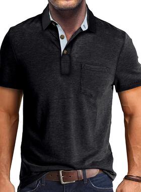 Men's short sleeved polo shirt, men's shirt collar,