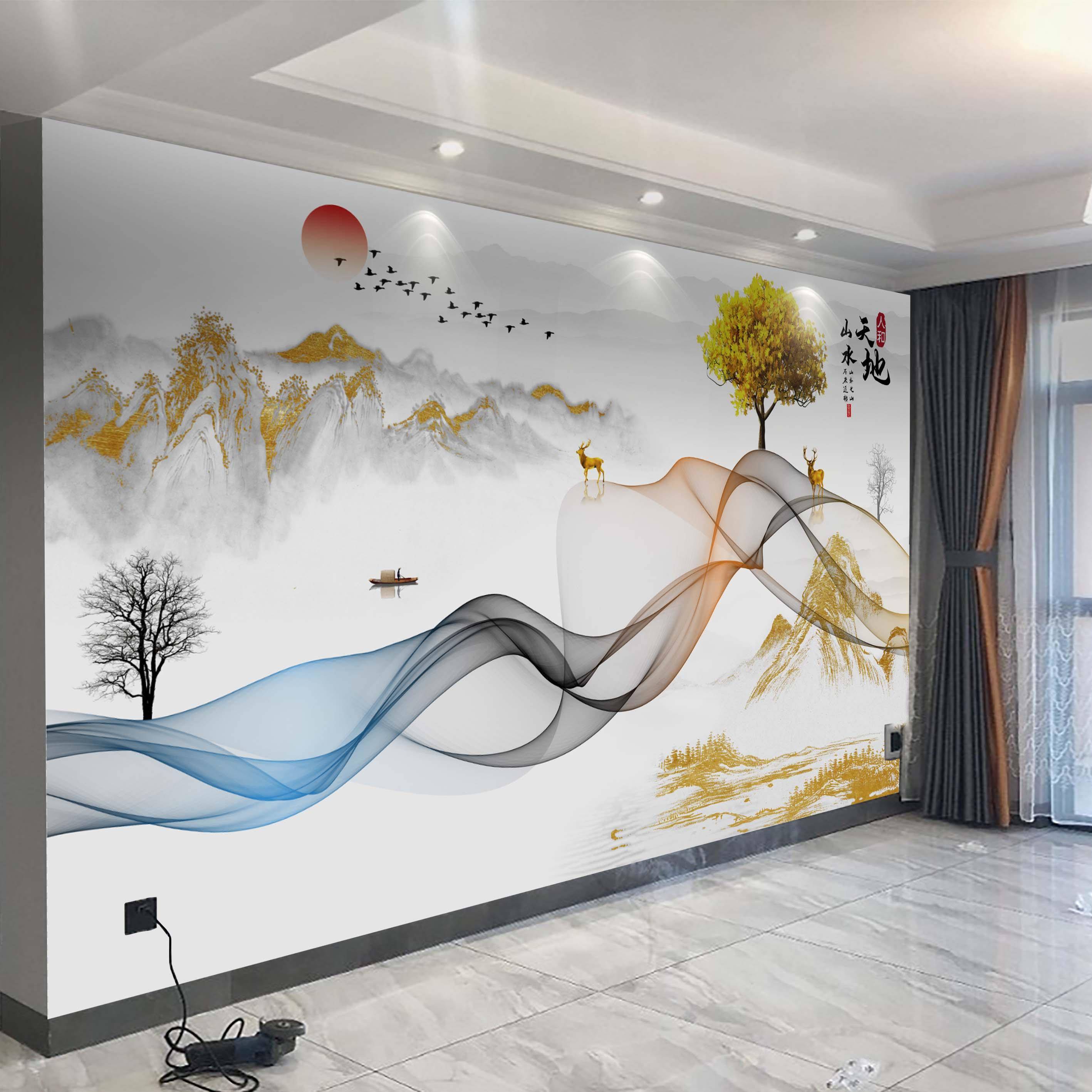 2026新款电视背景墙壁布3d丝带壁纸8d立体壁画客厅沙发影视墙墙布